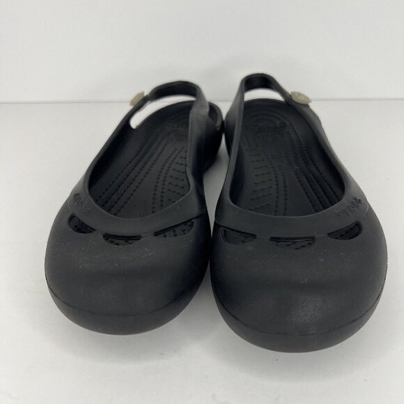 Crocs Kadee Ballet Flats Women's Size 7 Black Shoes Slip On Comfort Sandals - Picture 3 of 9